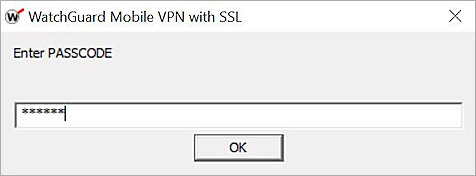 Enter Passcode dialog box